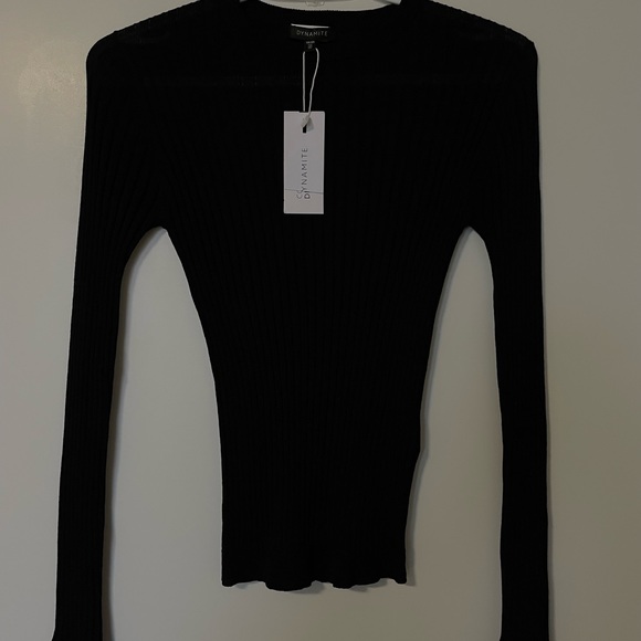 Dynamite Crew Neck Ribbed Top - Picture 2 of 3